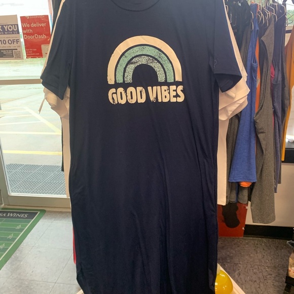 Dresses & Skirts - Navy 'Good Vibes' Graphic T-Shirt